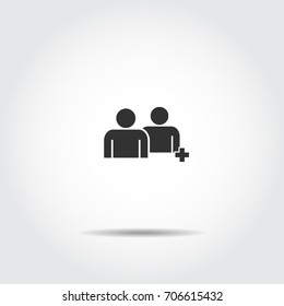 People Icon work group Team Vector , plus and add up