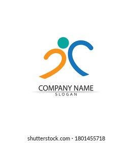 People Icon Arbeitsgruppe Vektorgrafik-Design-Logo