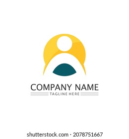 People Icon work group Vector illustration design LOGO BUSINESS Group Community 