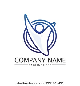People Icon work group Vector  logo illustration design