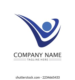 People Icon work group Vector  logo illustration design