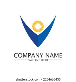 People Icon work group Vector  logo illustration design