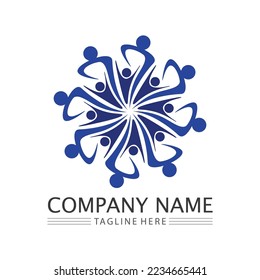 People Icon work group Vector  logo illustration design