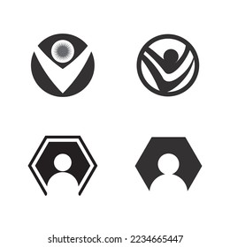 People Icon work group Vector  logo illustration design