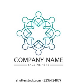 People Icon work group Vector  logo illustration design