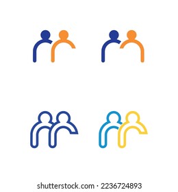 People Icon work group Vector  logo illustration design