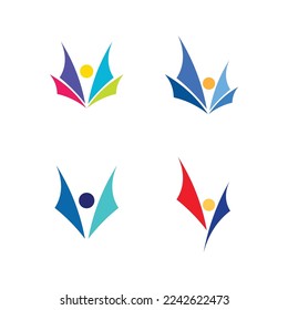 People Icon work group Vector  logo illustration design