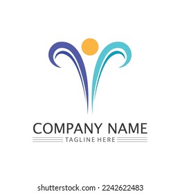 People Icon work group Vector  logo illustration design