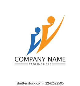 People Icon work group Vector  logo illustration design