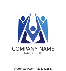 People Icon work group Vector  logo illustration design