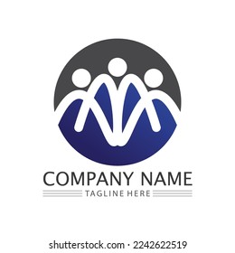 People Icon work group Vector  logo illustration design