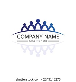 People Icon work group Vector  logo illustration design