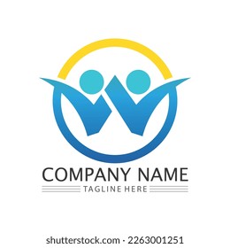 People Icon work group Vector  logo illustration design