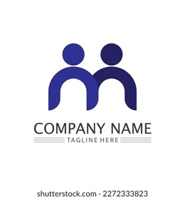 People Icon work group Vector  logo illustration design