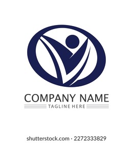 People Icon work group Vector  logo illustration design