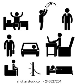 Similar Images, Stock Photos & Vectors of Man Daily Routine People Icon ...