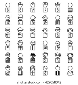 People icons, 36 occupation character set.