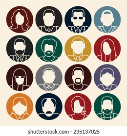 People icons. Avatar icons set. 