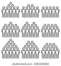 people icons business heart and love, human resource management, meeting work group team , icon line people vector design elements pictograms and infographics , concept people heart and love