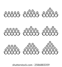 people icons business heart and love, human resource management, meeting work group team , icon line people vector design elements pictograms and infographics , concept people heart and love