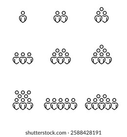people icons business heart and love, human resource management, meeting work group team , icon line people vector design elements pictograms and infographics , 