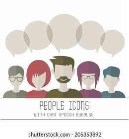 people icons with chat speech bubbles