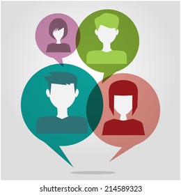 people icons with chat speech bubbles
