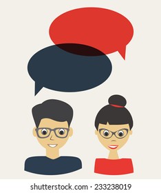 people icons with chat speech bubbles