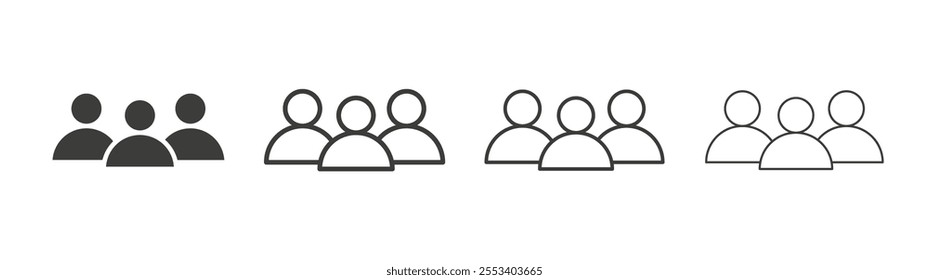 people icons collection. vector set in black color
