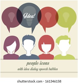 people icons with dialog idea speech bubbles