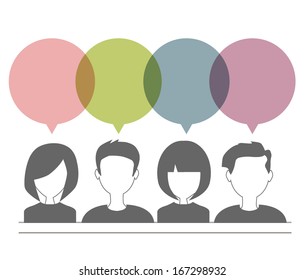 people icons with dialog speech bubbles