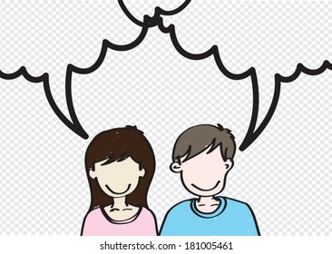 people icons with dialog speech bubbles