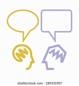 People icons with dialog speech bubbles.
