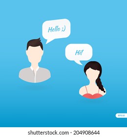 People icons with dialog speech bubbles