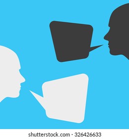 people icons with dialog speech bubbles