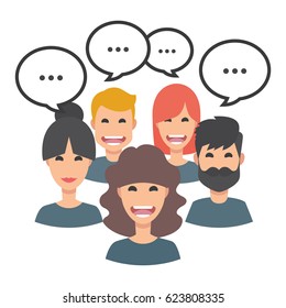 people icons with dialog speech bubbles. vector