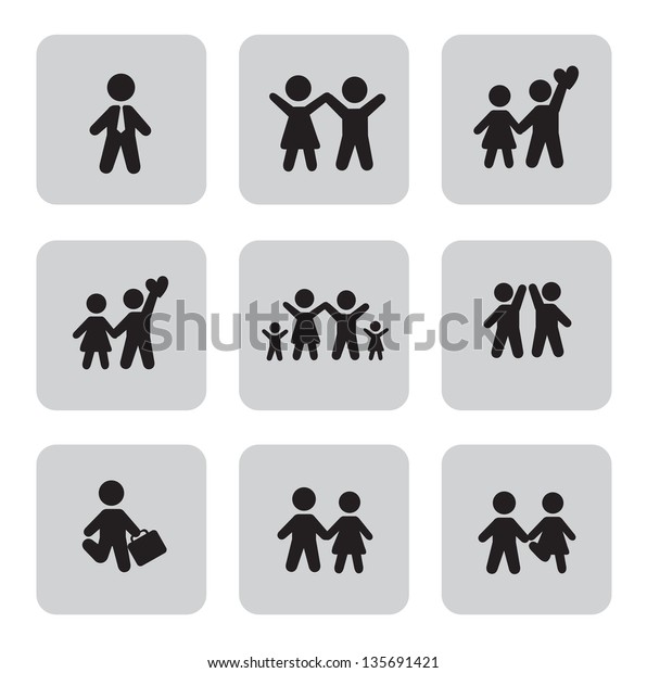 People Icons Different Activities Over White Stock Vector (Royalty Free ...