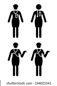 People icons. Doctor/physician concepts. Female figure.