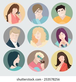People icons. People Flat icons collection