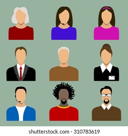 People icons. People Flat icons collection