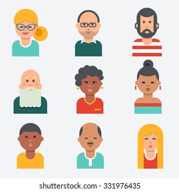 People icons, flat design