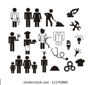 people icons isolated over white background. vector illustration