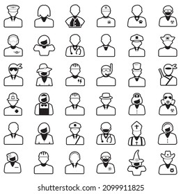 People Icons. Line With Fill Design. Vector Illustration.