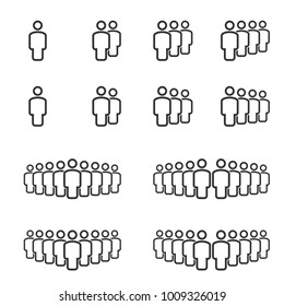 People Icons Line work group Team Vector Illustration