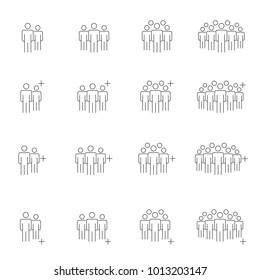 People Icons Line Work Group Team Vector Illustration