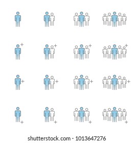 People Icons Line Work Group Team Vector Illustration