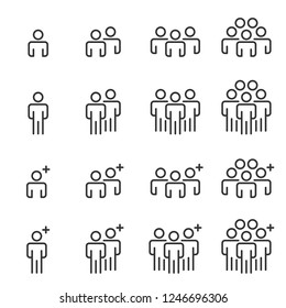 People Icons Line work group Team Vector