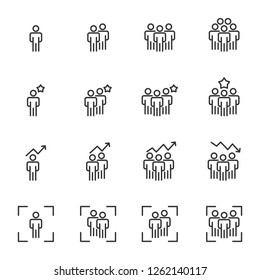 People Icons Line Work Group Team Vector