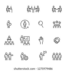 People Icons Line Work Group Team Vector