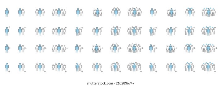 Iconos de personas Iconos Línea Grupo de trabajo Equipo Ilustración vectorial
